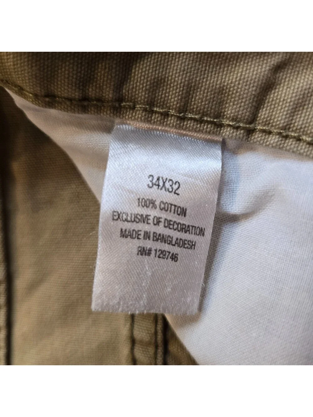 Blue Mountain Pants Mens 34x32 Brown Cotton Carpenter Straight Utility Workwear